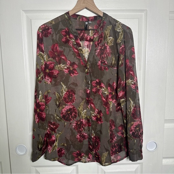 Kut from the Kloth Pink and Brown Long Sleeve Blouse - Picture 1 of 16